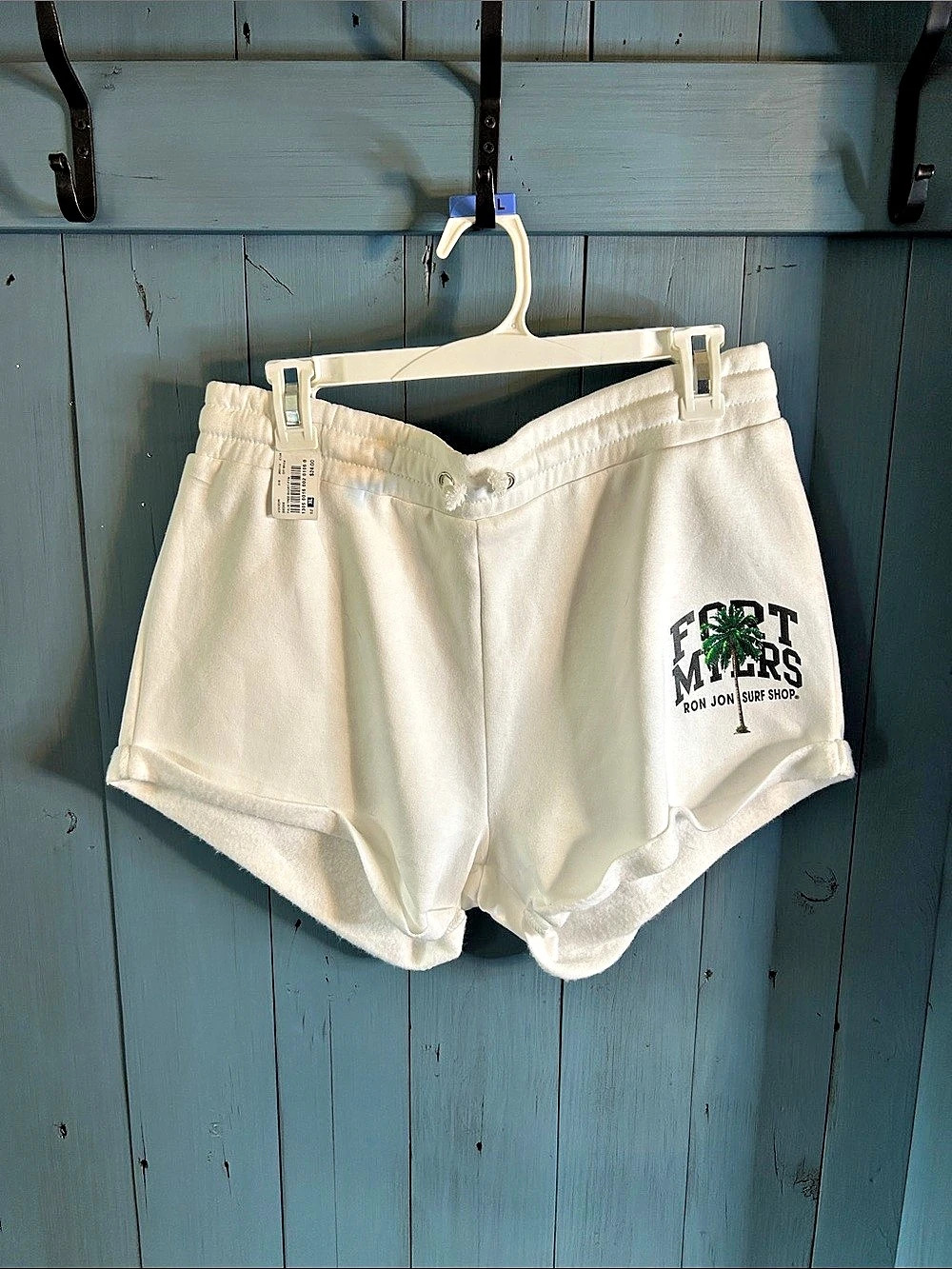 Ron Jon Surf Shop Shorts White Cotton Shorts Size XL - Like New